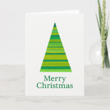 Striped Watercolor Christmas Tree