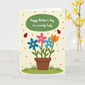 Carte Striped Winged Insects Happy Card (Fleur jaune)