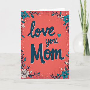 Carte Stripée Cœur Maman Je T'Aime