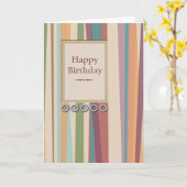 Carte Stripes et Rivets Anniversaire (Fleur jaune)