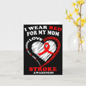 Carte Stroke Awareness - I Wear Red For My Mom  (Fleur jaune)