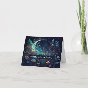 Carte Stroke Get Well Card avec Stars Moon & Flowers