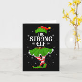 Carte Strong Elf Christmas Family Girls Women Elf Squad (Fleur jaune)