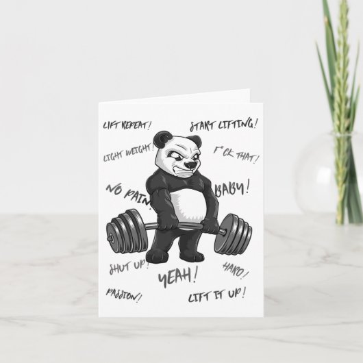 Carte Strong Panda Deadlift Chemise Homme Bodybuilder Be (Devant)