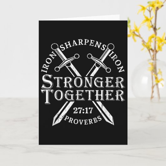 Carte Strongers Together Iron Sharpens Iron Proverbs 27_ (Fleur jaune)