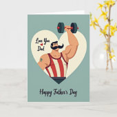 Carte Strongman Je T'Aime Papa (Fleur jaune)