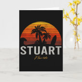 Carte Stuart Floride Rétro Surfeur Vintage Plage (Fleur jaune)