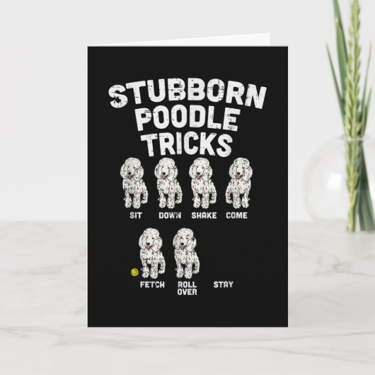 Carte Stubborn Poodle Tricks Funny Dog Lover Owner (Devant)
