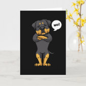 Carte Stubborn Rottweiler Dog (Fleur jaune)
