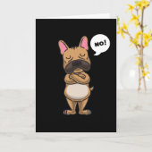Carte Stuborn French bulldog drôle (Fleur jaune)