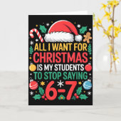 Carte Students Saying 67 Meme Six Seven Funny Christmas (Fleur jaune)
