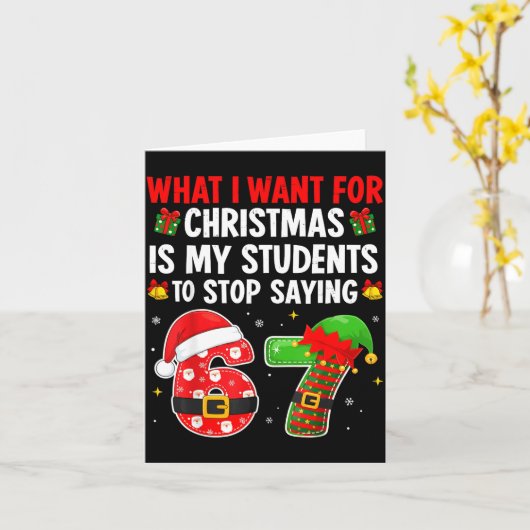 Carte Students Saying 6-7 67 Six Seven Funny Teacher Chr (Fleur jaune)