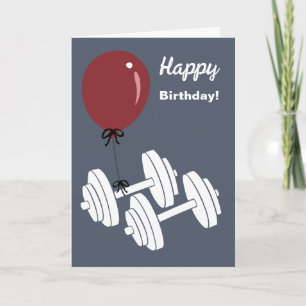 Carte Studio de Fitness Haltère & Ballon Joyeux Annivers