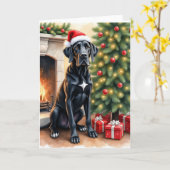 Carte Stunning Great Dane Christmas Card (Fleur jaune)