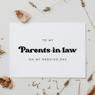 Carte Style à mes beaux-parents le jour de mon mariage