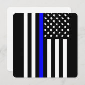 Carte Style américain de Ligne Bleue Mince (Devant / Derrière)