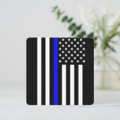 Carte Style américain de Ligne Bleue Mince (Debout devant)