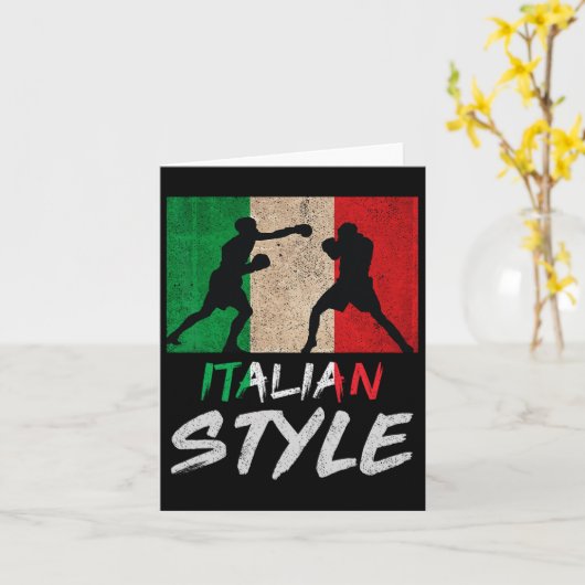 Carte Style Boxe Italienne Pride Boxe Mens Boys (Fleur jaune)