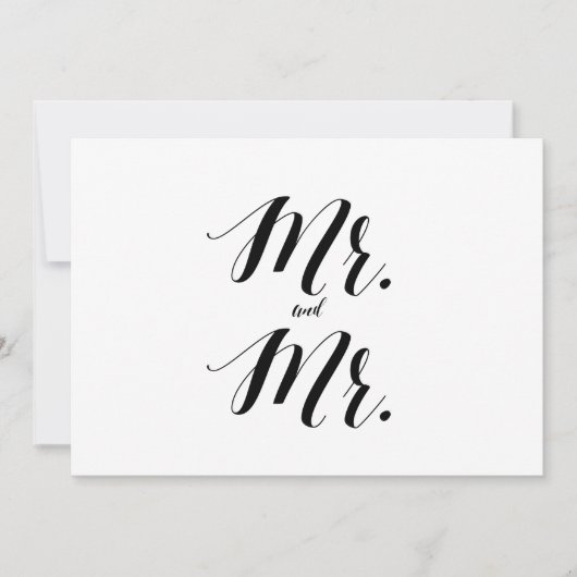 Carte Style calligraphie "M. et M." SIGNE MARIAGE (Devant)