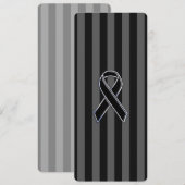 Carte Style Chrome Noir de la sensibilisation au ruban (Devant / Derrière)