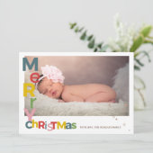 Carte Style coloré Joyeux Noël Votre photo (Debout devant)