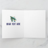 Carte Style d'aquarelle sous-marine de tortue marine (Intérieur)