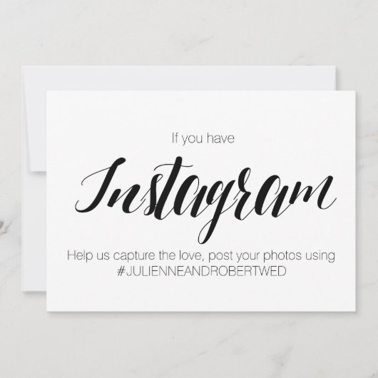 Carte Style de calligraphie « Hashtag Instagram » Pannea (Devant)