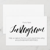 Carte Style de calligraphie « Hashtag Instagram » Pannea (Devant / Derrière)