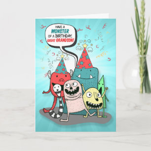 Carte Style de dessin des monstres d'anniversaire Great 