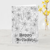 Carte Style de livre de coloration (Fleur jaune)