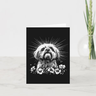 Carte Style de tatouage Amoureux des chiens Shih Tzu rét