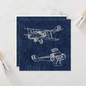 Carte Style de texte et de script du journal de l'avion  (Devant/Arrière en situation)