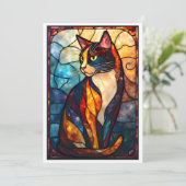 Carte Style de vitrail charmant calicot (Debout devant)