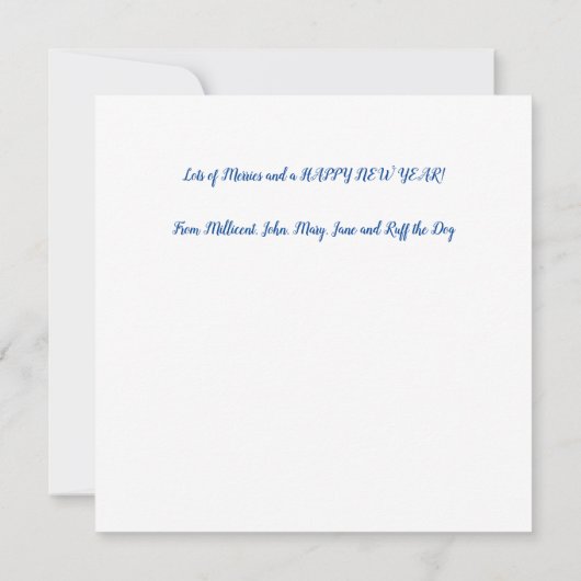 Carte Style fée Joyeuses Fêtes personnalisée (Dos)