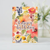 Carte style fleurs d'aquarelle (Debout devant)