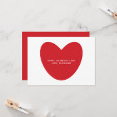 Carte Style moderne mignon coeur rouge texte personnalis (Devant/Arrière en situation)