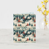 Carte Style moderne Paysage Noël (Fleur jaune)