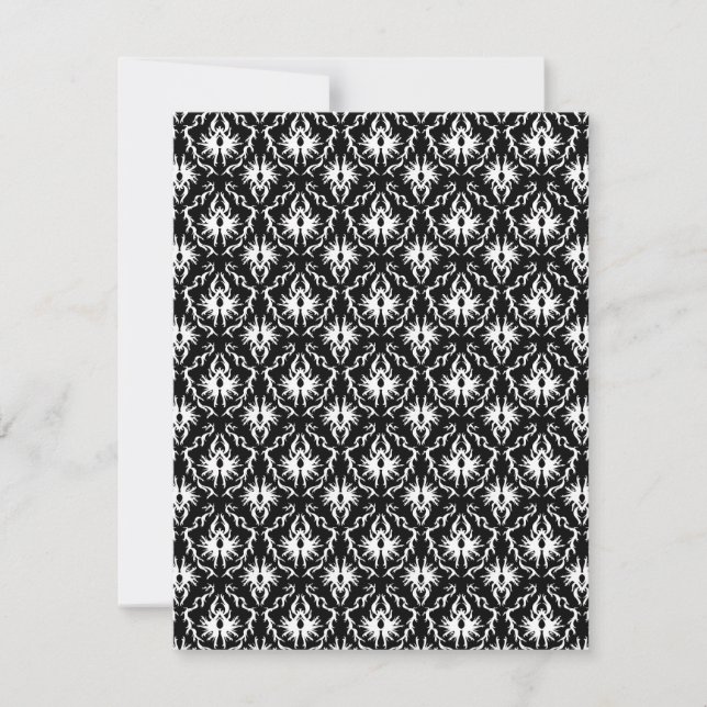 Carte Style noir et blanc Damask Pattern. (Devant)