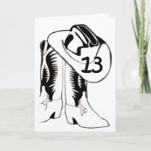 Carte STYLE OCCIDENTAL "13e" PAYS D'ANNIVERSAIRE (Devant)