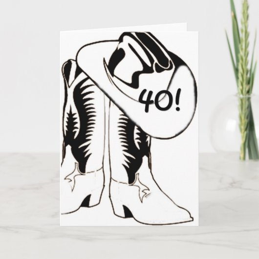 Carte STYLE OCCIDENTAL "40e" ANNIVERSAIRE (Devant)