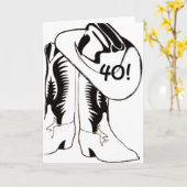 Carte STYLE OCCIDENTAL "40e" ANNIVERSAIRE (Fleur jaune)