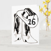 Carte STYLE OCCIDENTAL DU PAYS "16e ANNIVERSAIRE" (Fleur jaune)