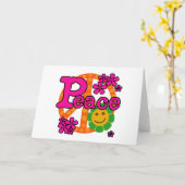 Carte Style Paix des années 60 (Fleur jaune)