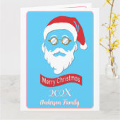 Carte Style père Noël Hipster (Fleur jaune)