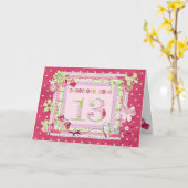 Carte Style scrapbooking 13e anniversaire (Fleur jaune)