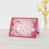 Carte Style scrapbooking 15e anniversaire (Fleur jaune)