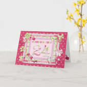 Carte Style scrapbooking 24e anniversaire (Fleur jaune)