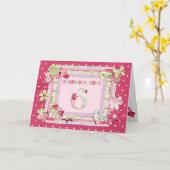 Carte style scrapbooking 6e anniversaire (Fleur jaune)