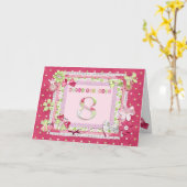 Carte Style scrapbooking 8e anniversaire (Fleur jaune)