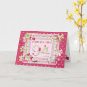 Carte Style scrapbooking 94e anniversaire (Fleur jaune)